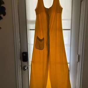 Sunny Yellow Terry Cloth Sleeveless Swim Coverup